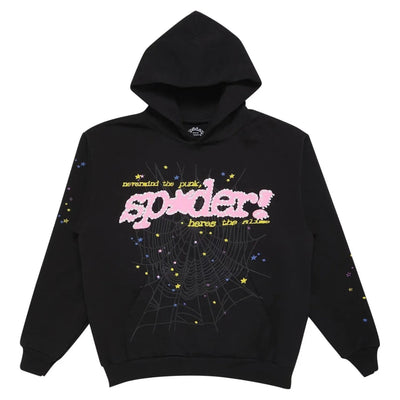 "Sp5der" Hoodie Black/Pink